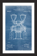 "Coffee Grinder 1911 Blueprint" Framed Painting Print