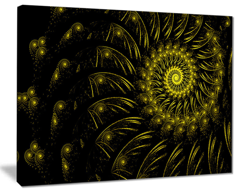 "Endless Spiral Snail Yellow" Abstract Digital Art Canvas Print