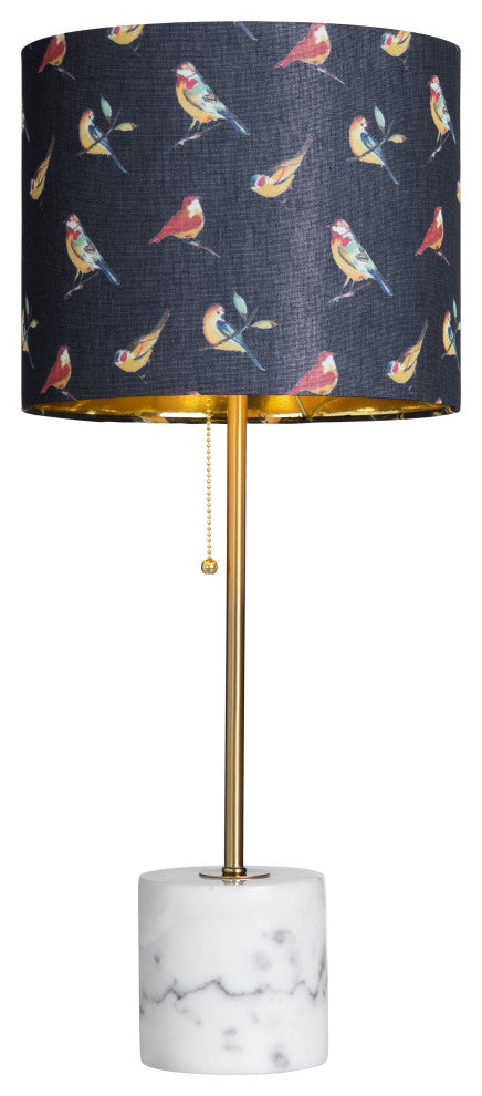 Isla Marble Base Lamp With Bird Shade