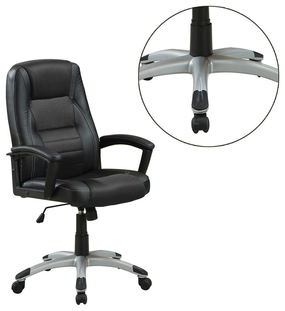 Adjustable Height Office Chair, Black