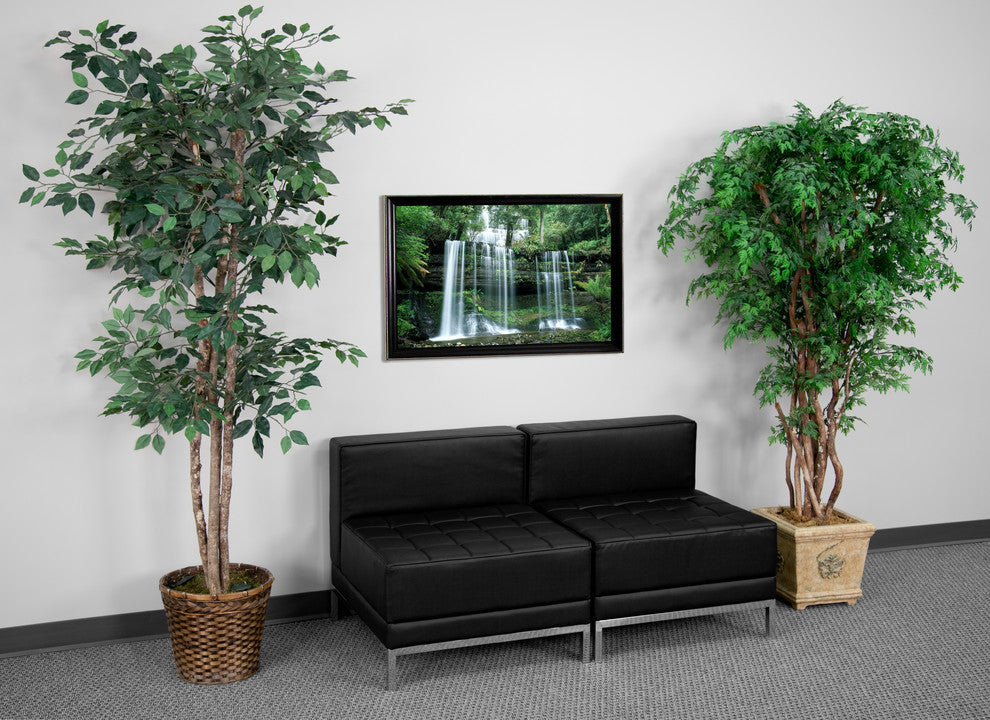 Hercules Imagination Series Black Leather Lounge Set, 2 Pieces