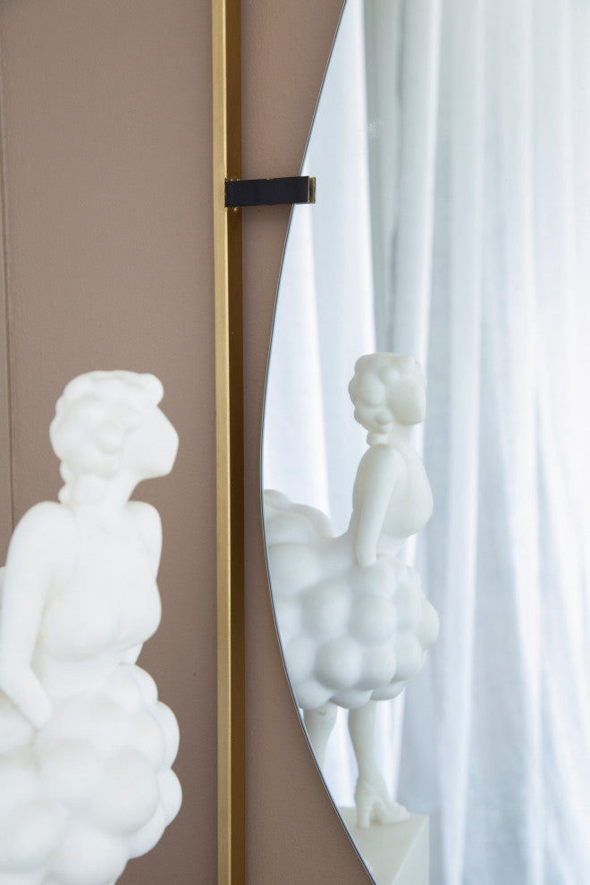 Gewnee 30x1x40" Poppy Mirror with Gold Metal Frame