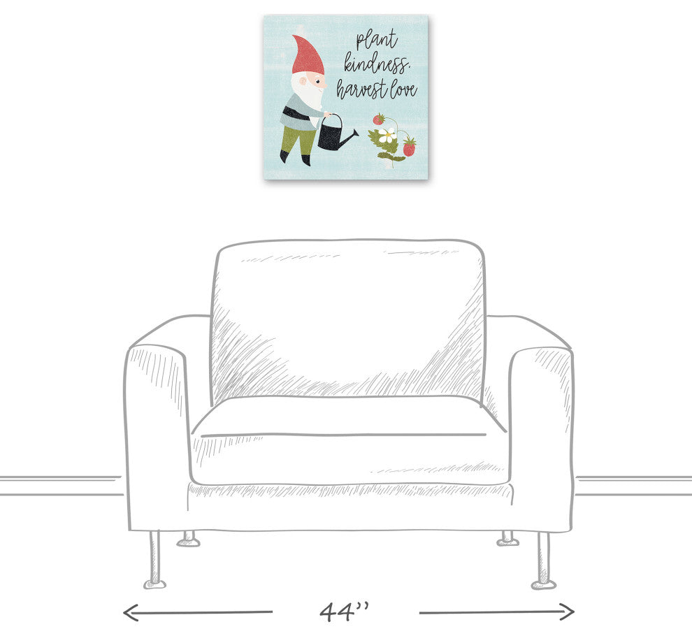 Plant Kindness Harvest Love Gnome 2 16x16 Canvas Wall Art