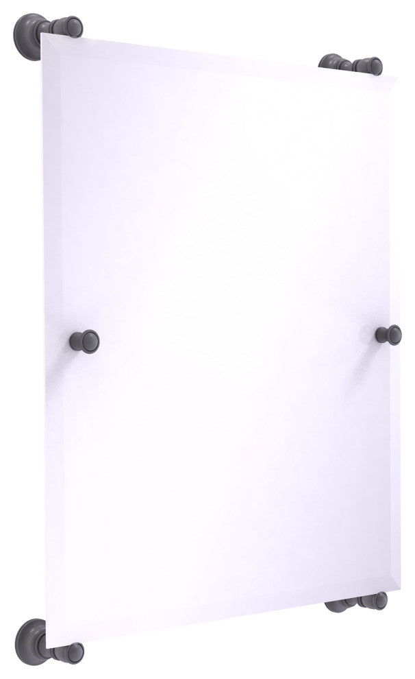Carolina Frameless Rail Mounted Mirror, Matte Gray