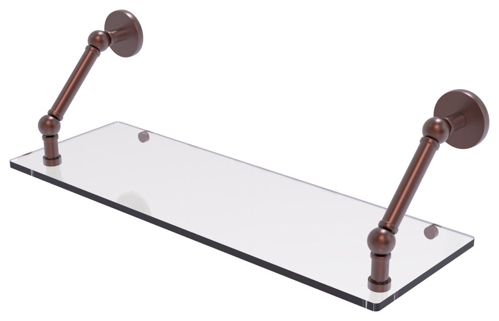 Prestige Skyline 24" Floating Glass Shelf, Antique Copper