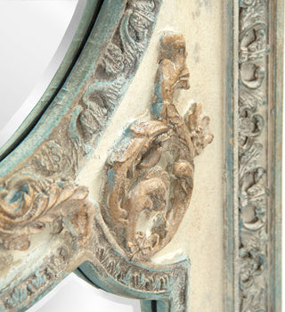 Theon Mirror, Distressed Sage Green, Antique Cream