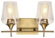 Modern Bathroom Dimmable Vanity Light, Gold, 2 Light