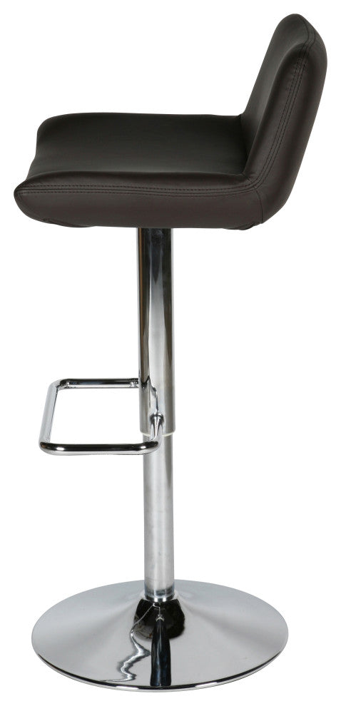 20" X 20" X 30"/40" Chocolate Faux Leather Bar Stool