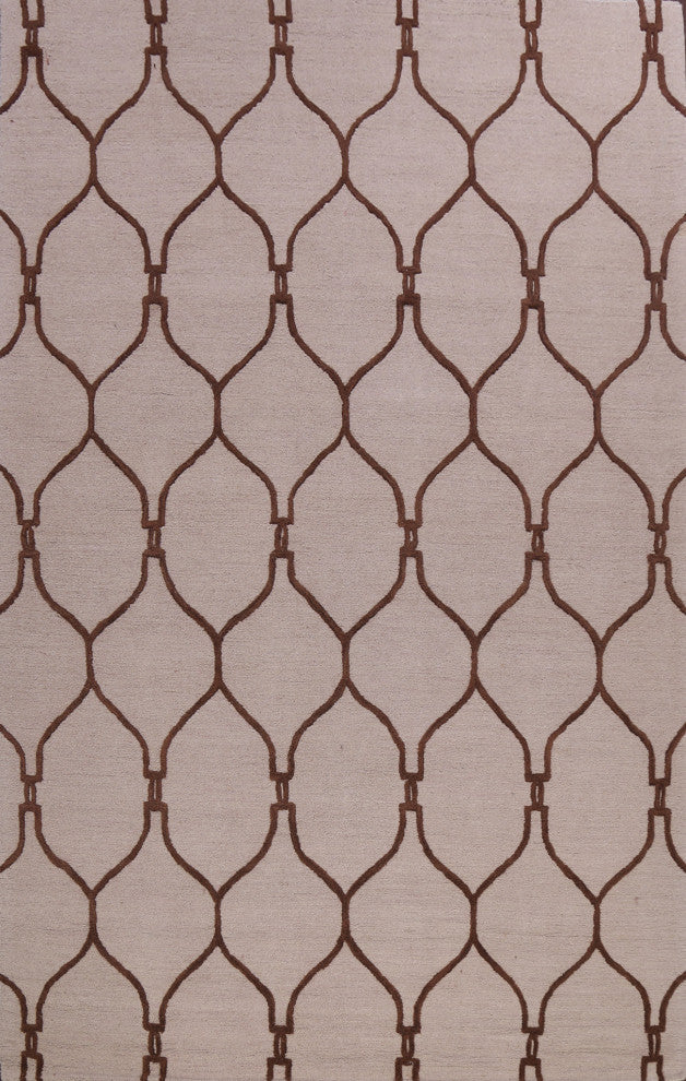 Trellis Contemporary Oriental Area Rug Hand-tufted Wool Carpet 9x12