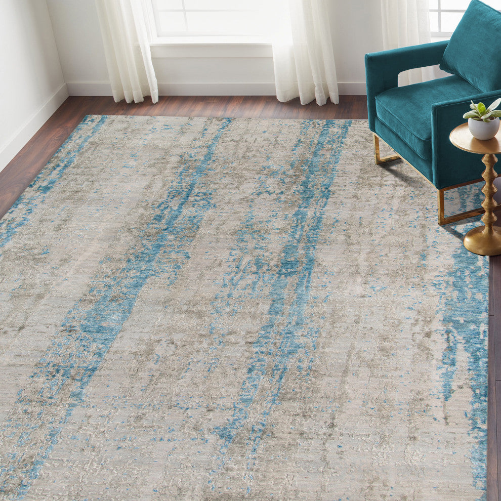 Zenith Area Rug, Blue, 8' x 10', Abstract