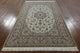 Authentic Persian Isfahan Signed Handmade Wool and Silk Rug, 5'x8'