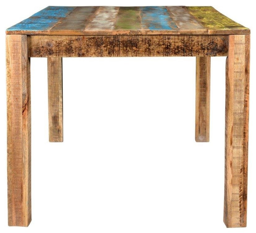 Timbergirl Suman Rustic Multicolor Dining Table, 30" Height X  X 60" Wide X 36"d