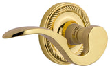 Rope Rose With Manor Lever, Unlacquered Brass, Left-Handed