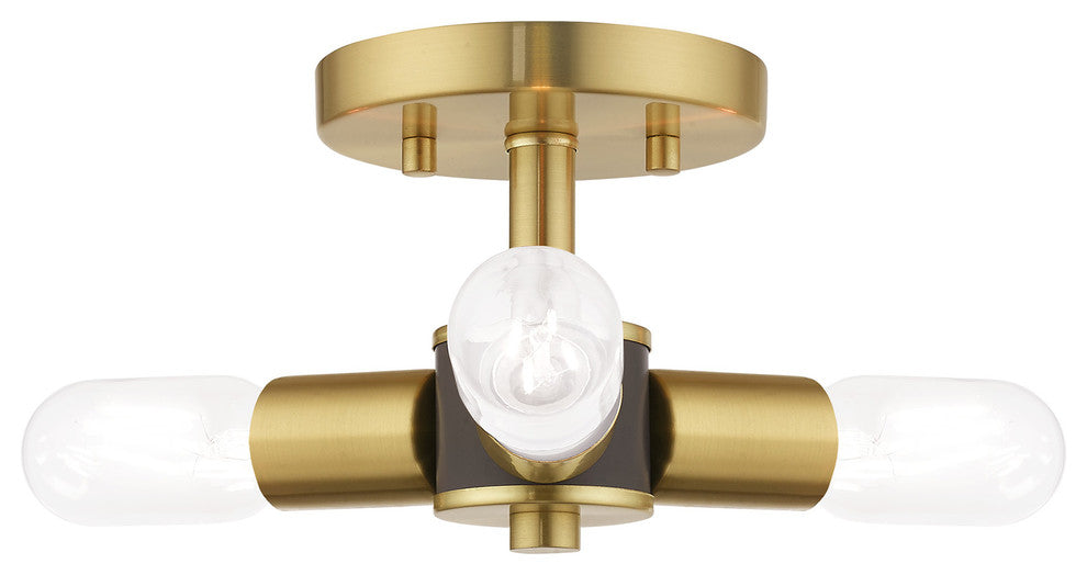 Livex Lighting Satin Brass 3-Light Ceiling Mount