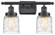Small Bell 2 Light Bath Vanity Light, Matte Black, Deco Swirl