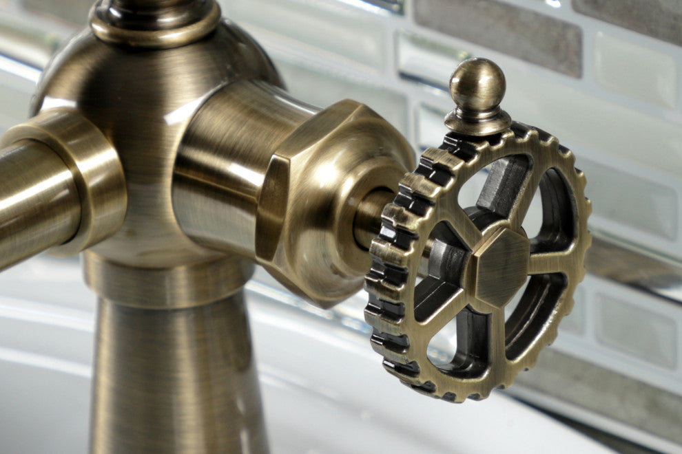 Kingston Brass KSD3543CG Single-Handle Bathroom Faucet, Push Pop-Up