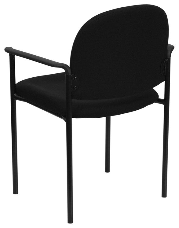 Stackable Steel Side Chair With Arms, Black, 23.75"x23.50"x33.25"