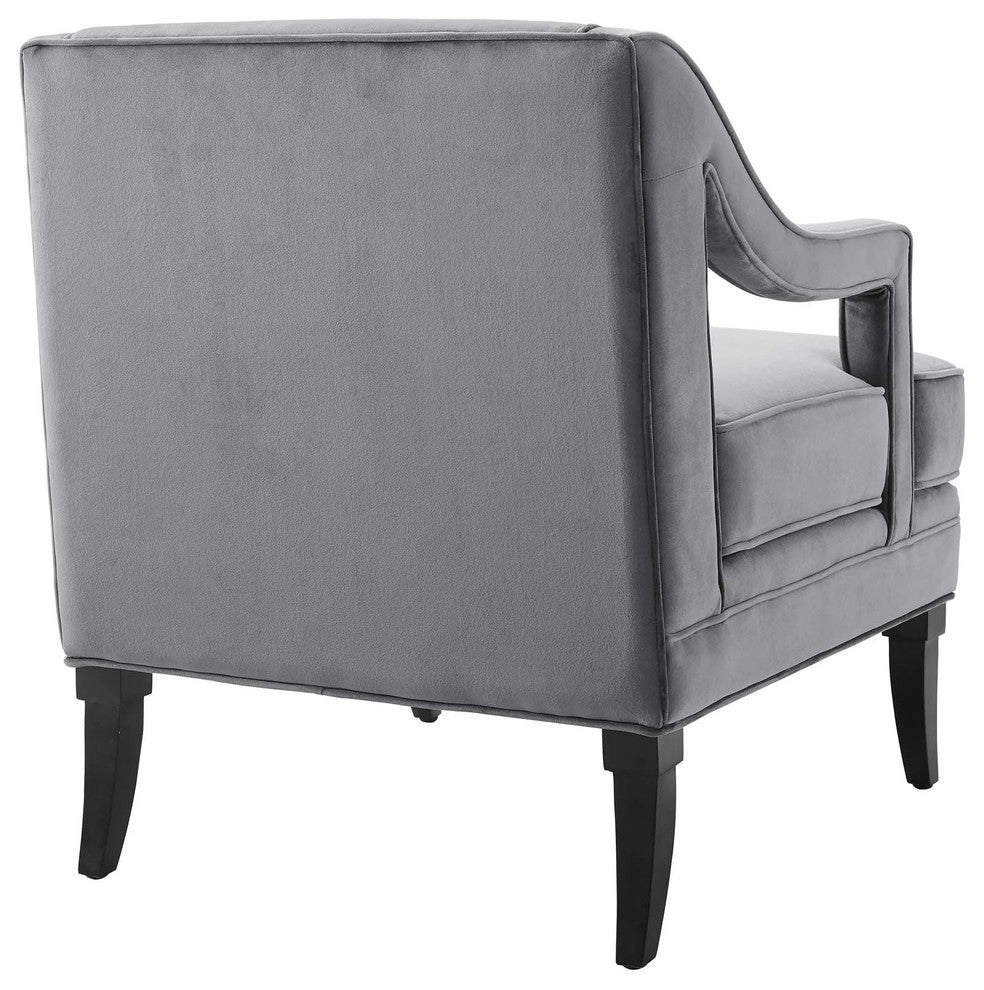 Concur Button Tufted Upholstered Velvet Armchair
