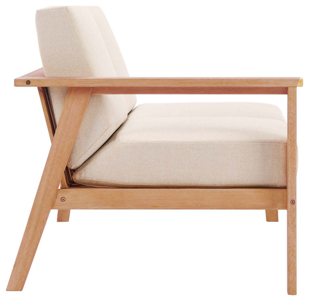 Lounge Sectional Sofa Chair Set, Wood, Brown Natural Taupe Gray, Modern, Outdoor