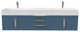 CastelloUSA Amazon 72" Wall Mounted Vanity Set, Blue, White Top, Chrome Handles