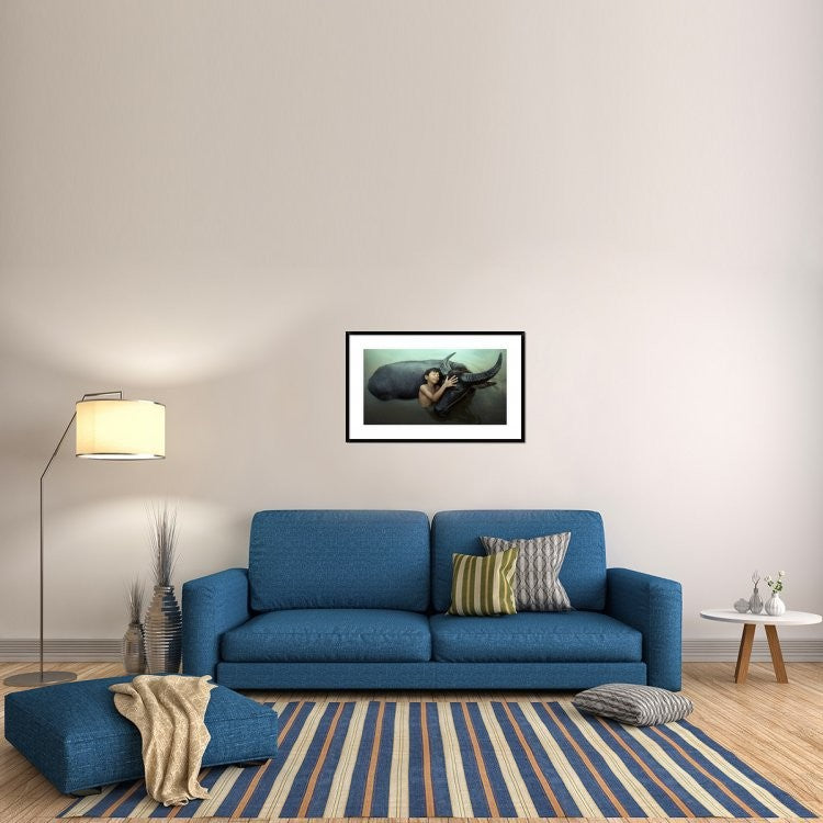 "Peaceful" Framed Digital Print by Fahmi Bhs, 38x23"