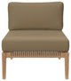 Clearwater Outdoor Patio Teak Wood 5-Piece Sectional Sofa, Gray Light Brown