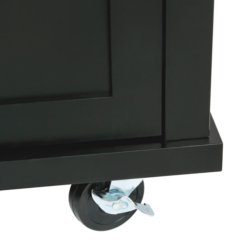 Black/Blue/White MDF Kitchen Cart Multifunctional, Storage Cabinet, Black
