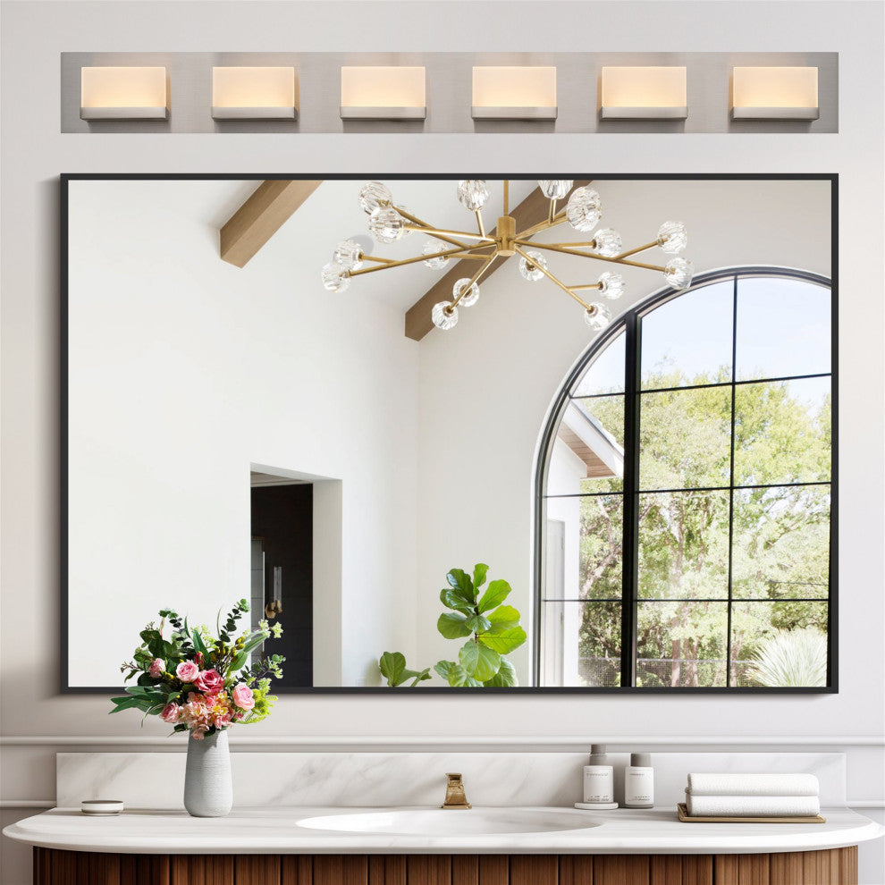 Kira Home Everett 48" 60W Integrated LED Bathroom / Light, Rectangular Acrylic