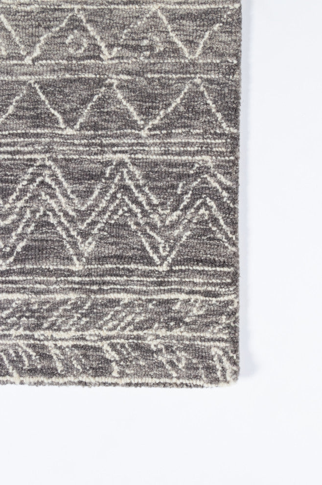 Momeni Mallorca Hand Hooked Wool Gray Area Rug 8'x10'
