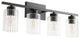 Quorum Ladin 4-Light Vanity 501-4-69, Textured Black With Clear Glass