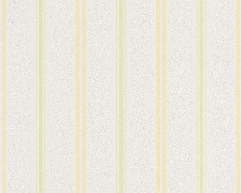 Best of Vlies, Floral Patterns Modern Classic Stripes Gray Wallpaper Sample