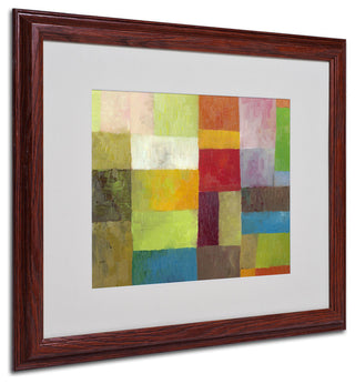 'Abstract Color Panels 4' Matted Framed Canvas Art by Michelle Calkins