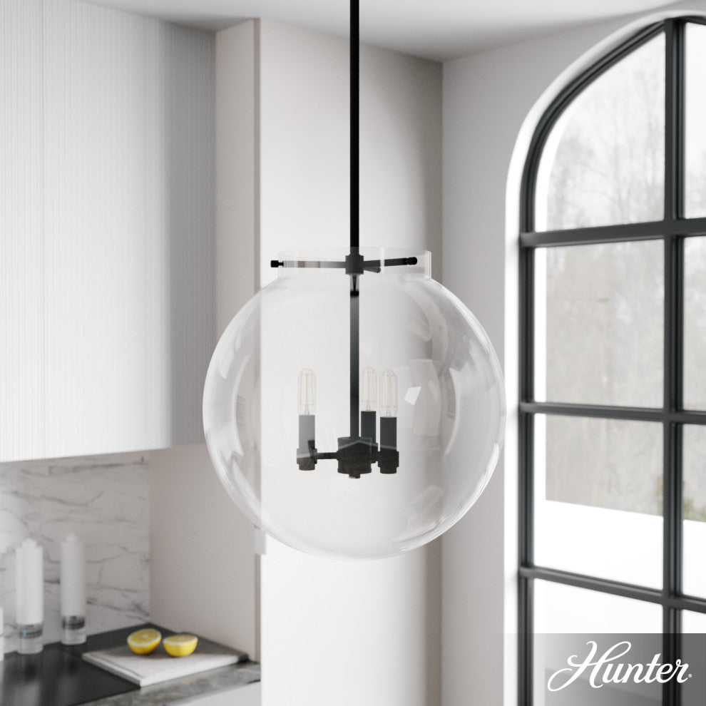 Sacha Natural Iron 3 Light Globe Pendant Ceiling Light Fixture