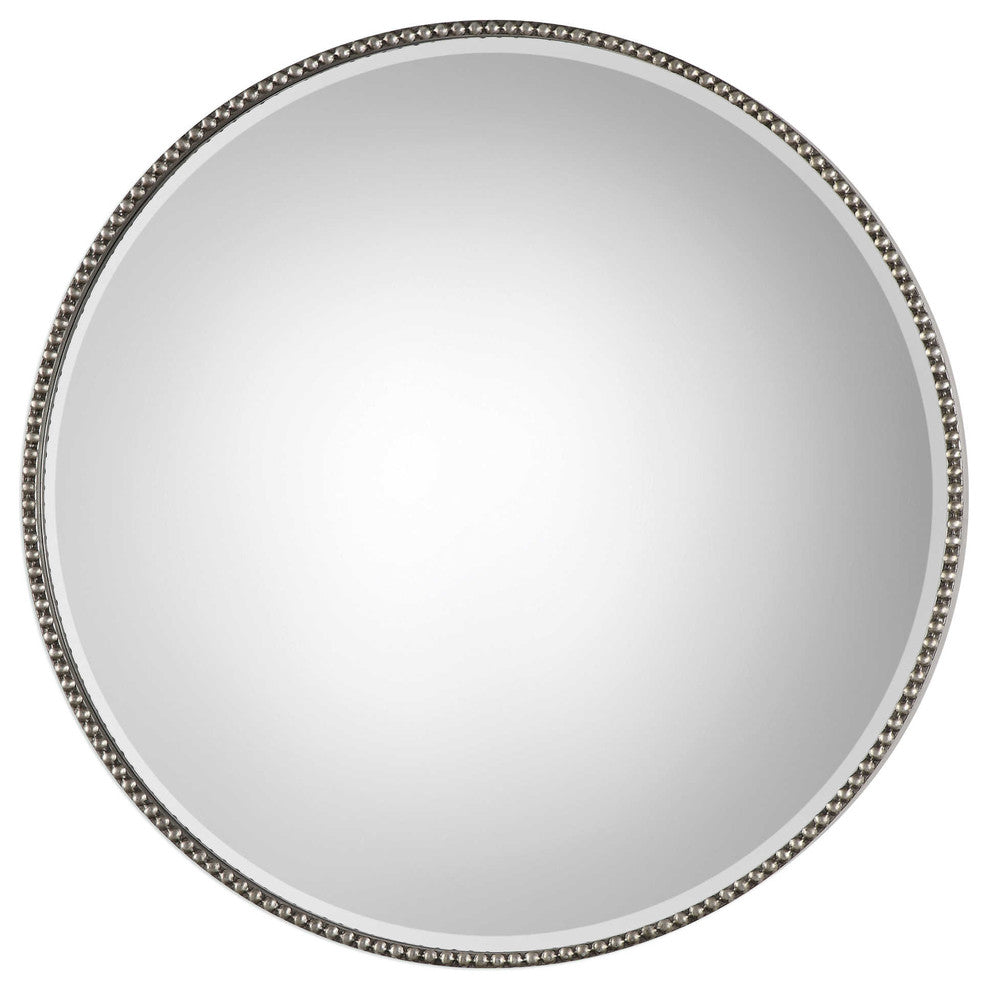 Stefania Beaded Round Mirror