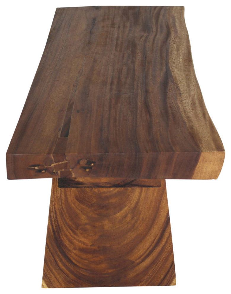 Haussmann Wood Natural Edge Bench 48 in x 18 x 18 in H KD Walnut Oil