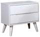 Benzara BM123114 Lennart II Mid-Century Modern Nightstand, White Finish