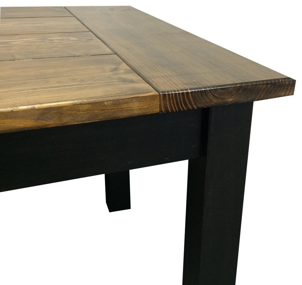 Walnut-Black Farmhouse Table, 36"