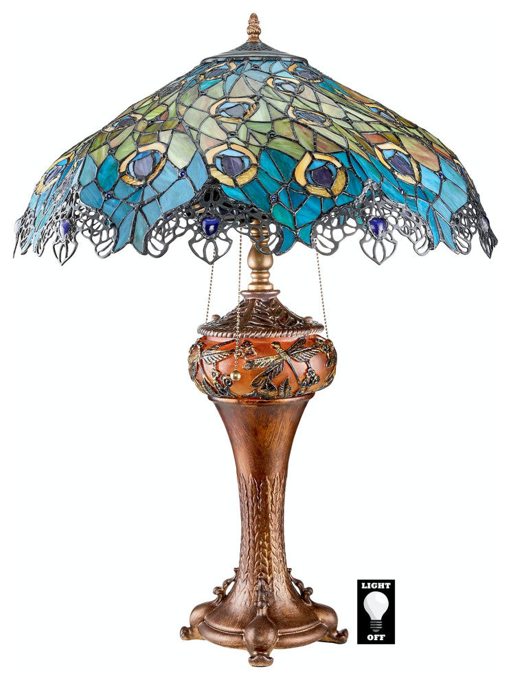 Art Nouveau Peacock Table Lamp