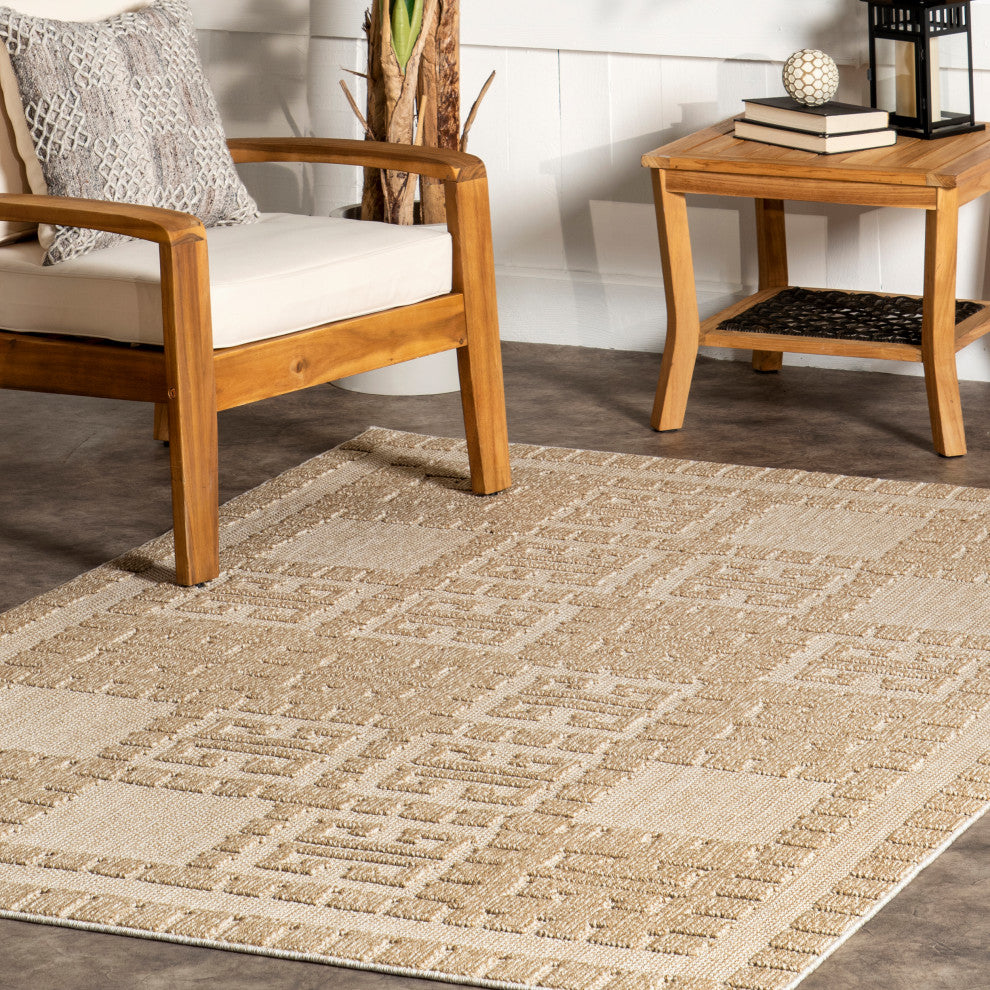 Nuloom Valorie Mediterranean Outdoor Rug Beige 3' X 5'