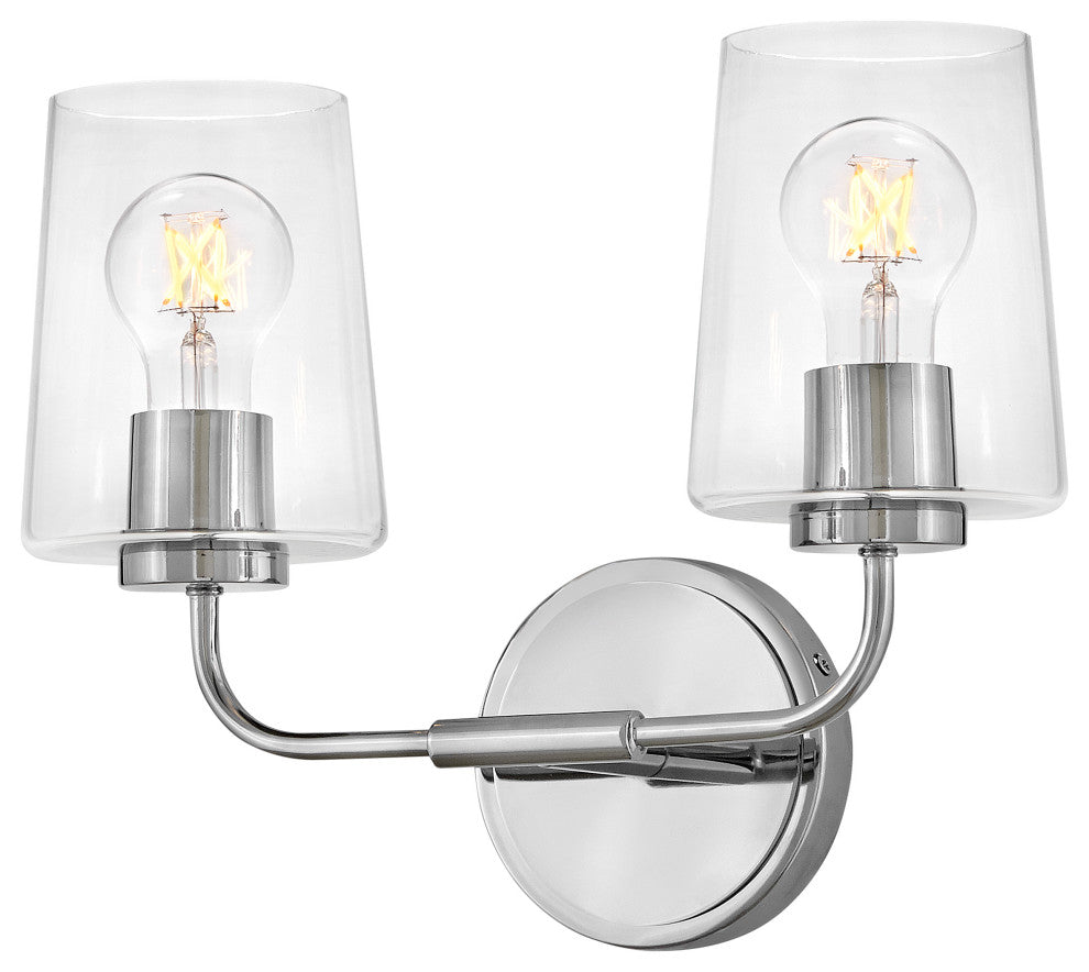 Lark Kline Small Two Light Vanity, Chrome