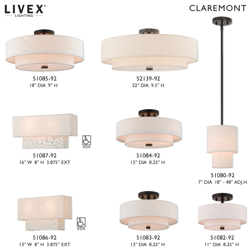 Livex Lighting English Bronze 5-Light Ceiling Mount