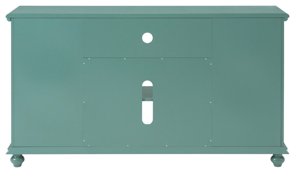 Elegant 2 Door TV Stand, Antique Teal