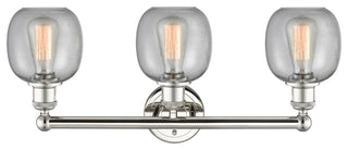 Belfast 3-Light 24" Bath Vanity Light, Polished Nickel, Seedy