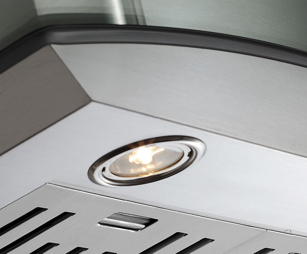 Tornado II Glass and Stainless Steel Wall-Mounted Range Hood, 36"