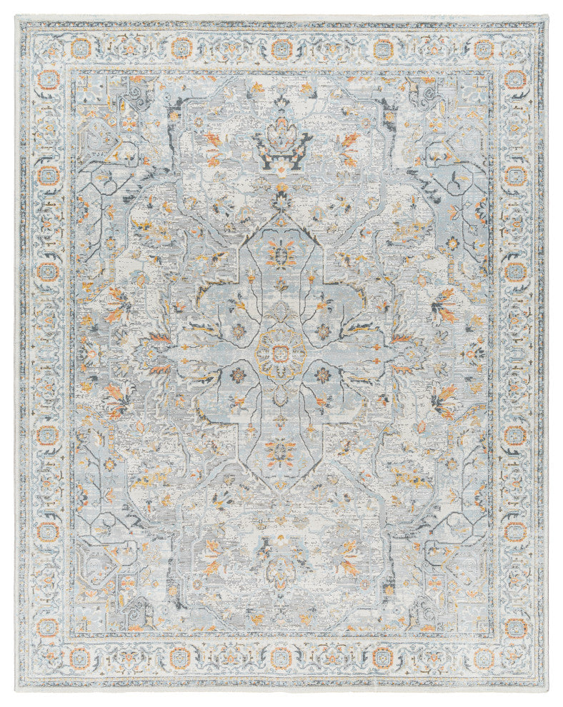 Surya Hassler HSL-2306 Machine Woven Area Rug, Light Slate, 9' x 12'2"