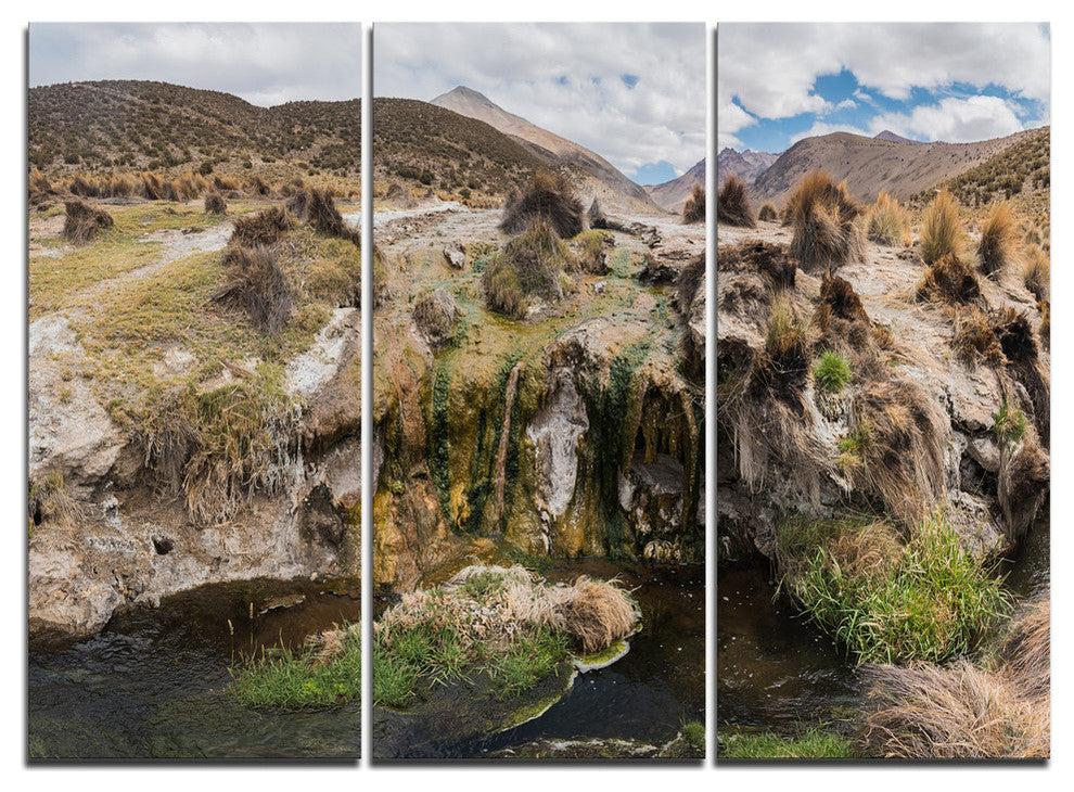 "Fumaroles Altipano Geothermal Area" Metal Wall Art, 3 Panels, 36"x28"