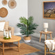 4' Kentia Palm Faux Tree, Boho Chic Handmade Cotton and Jute White Woven Planter