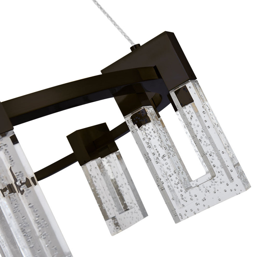 Sorrento 27" 9 Shades ETL Certified Integrated LED Circular Chandelier, Black