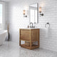 Oakman Marble Top Vanity in Mango Wood with Faucet, 30, Vanity With Orb Faucet