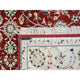 Red, Hand Knotted Nain, 250 KPSI Wool and Silk, Square Oriental Rug, 5'0" x 5'1"